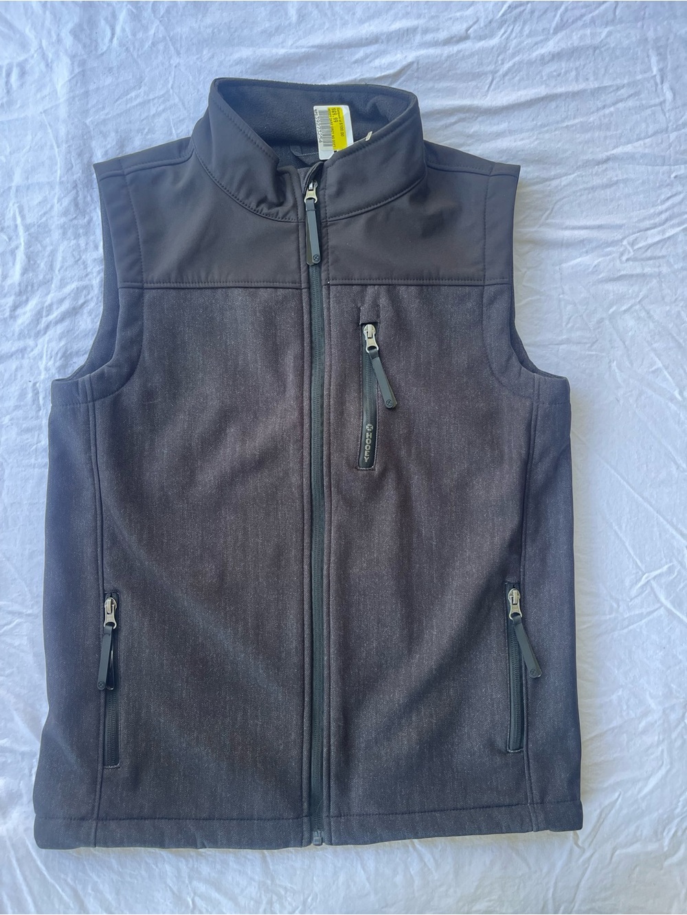 Hooey Men's Dark Charcoal Softshell Vest - Full Zip